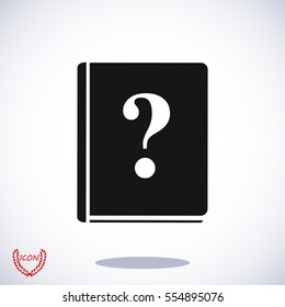 book and a question mark icon, vector best flat icon, EPS