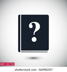 book and a question mark icon, vector best flat icon, EPS