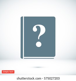 book and a question mark icon, vector best flat icon, EPS