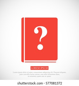 book and a question mark icon, vector best flat icon, EPS