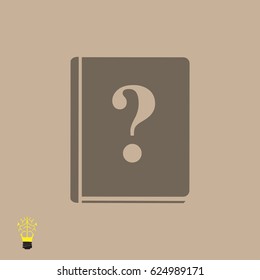 book and a question mark icon, vector best flat icon, EPS