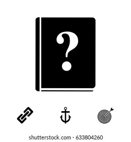 book and a question mark icon, vector best flat icon, EPS