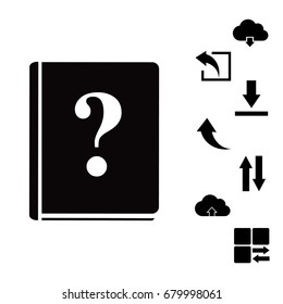 book and a question mark icon, vector best flat icon, EPS