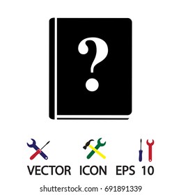book and a question mark icon, vector best flat icon, EPS