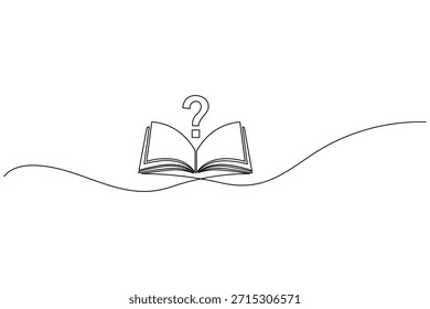 Libro con signo de interrogación una línea de arte icono de la Ilustración vectorial de educación simple