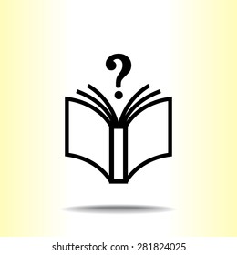 Book with question mark sign icon, vector illustration. Flat design style 