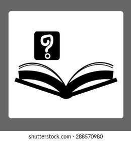 Book with question mark sign icon, vector illustration. Flat design style 