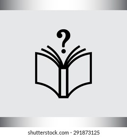 Book with question mark sign icon, vector illustration. Flat design style 