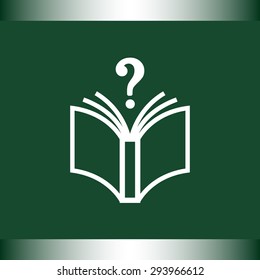 Book with question mark sign icon, vector illustration. Flat design style 