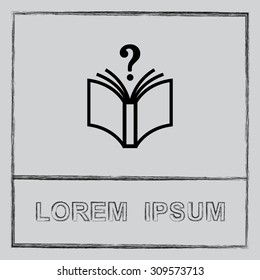 Book with question mark sign icon, vector illustration. Flat design style 