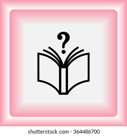 Book with question mark sign icon, vector illustration. Flat design style 
