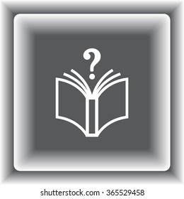 Book with question mark sign icon, vector illustration. Flat design style 