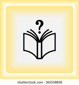 Book with question mark sign icon, vector illustration. Flat design style 
