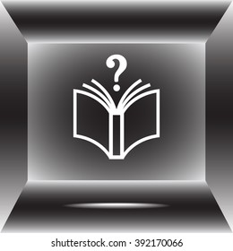 Book with question mark sign icon, vector illustration. Flat design style 
