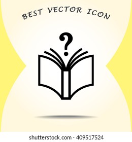 Book with question mark sign icon, vector illustration. Flat design style 
