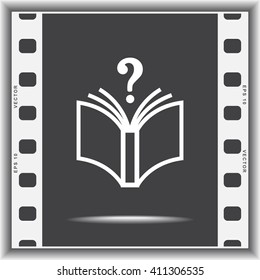 Book with question mark sign icon, vector illustration. Flat design style 