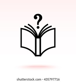 Book with question mark sign icon, vector illustration. Flat design style 