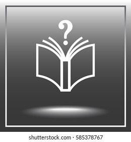 Book with question mark sign icon, vector illustration. Flat design style 