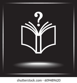 Book with question mark sign icon, vector illustration. Flat design style 