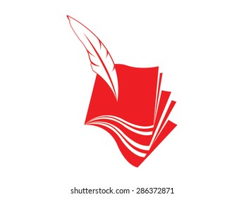 Book and quill logo