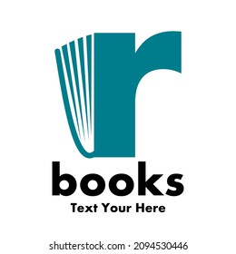 book r letter vector logo template illustration.This logo suitable for business