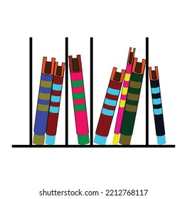 Book rack colored design. graphic source stock orignal vector drawing. vector graphic design icons and symbols for logo design and stationery and print media and etc.