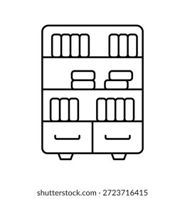 Icono del estante del libro con el Vector de fondo blanco