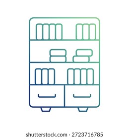 Icono del estante del libro con el Vector de fondo blanco