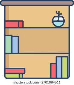 Lineares Farbsymboldesign für Bücherregal