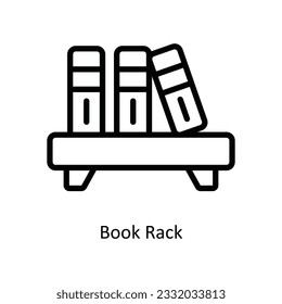 Book Rack Vector   outline Icon Design illustration. Kitchen and home  Symbol on White background EPS 10 File