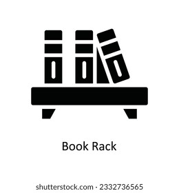 Book Rack Vector   solid Icon Design illustration. Kitchen and home  Symbol on White background EPS 10 File