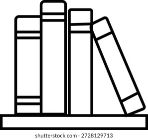 Ícone de racks de livros, representando o armazenamento de estantes para livros e documentos. Ideal para sistemas de biblioteca, educação ajustável em rack de livros de madeira, organização de escritório, aplicativos, web design e infográficos.