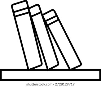 Ícone de racks de livros, representando o armazenamento de estantes para livros e documentos. Ideal para sistemas de biblioteca, educação ajustável em rack de livros de madeira, organização de escritório, aplicativos, web design e infográficos.