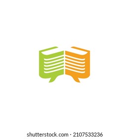 book radio bubble talk education symbol logo vector