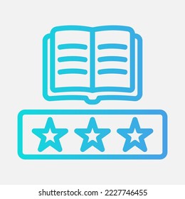 Icono de clasificación de libros en estilo de degradado, uso para presentación de aplicaciones móviles del sitio web