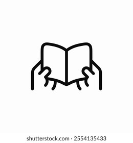 book read hands icon sign vector