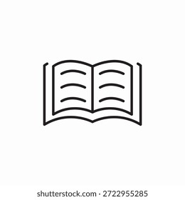 vetor de sinal de ícone de leitura de livro