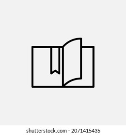 Concepto de diseño de icono de línea de biblioteca, lectura y libro 