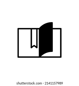 Book, Read, Library, Study Solid Line Icon Vector Illustration Logo Template. Suitable For Many Purposes.