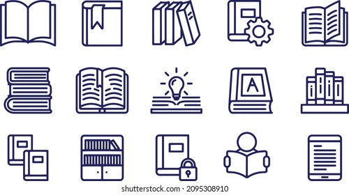 Book and Read Line icons vector design 