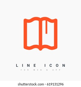 Book read line vector icon
