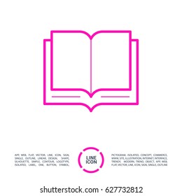 Book or read, line vector icon