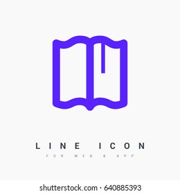 Book read line vector icon