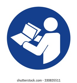 Book Reader icon isolated on white, vector