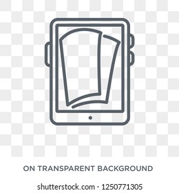 book reader icon. Trendy flat vector book reader icon on transparent background from Electronic devices collection. High quality filled book reader symbol use for web and mobile