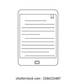 Book Reader Icon. White Backdrop. Simple Element. Line Art. Flat. Vector. 