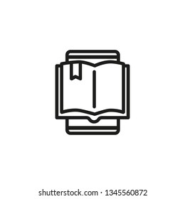 Book reader line icon. E-reader, electronic book, online learning. E-learning concept. Vector illustration can be used for topics like education, technology, mobile apps