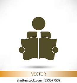 Book Reader Sign Icon