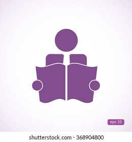 Book Reader Sign Icon