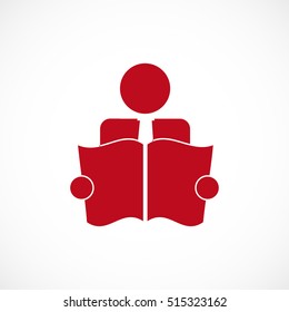 Book Reader Sign Icon, vector best flat icon, EPS